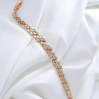 Luckacco Kinel Fashion 585 Rose Gold Color Bracelet For Women Luxury Natural Zircon Bride Fine Wedding Daily Fine Jewelry 2022 New