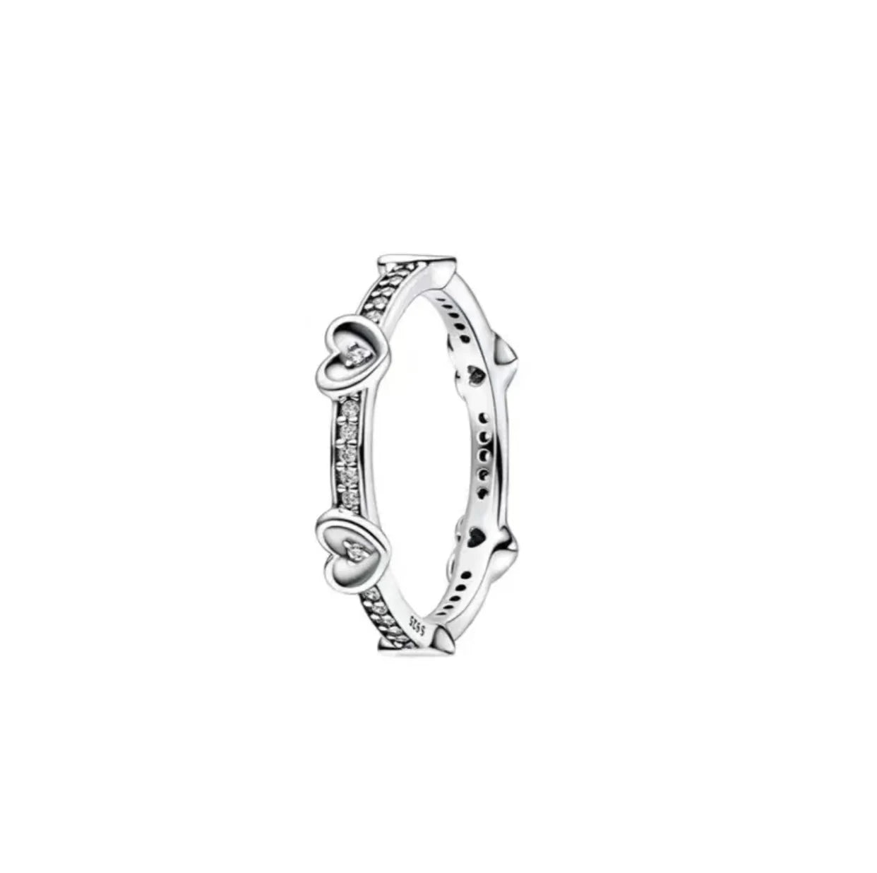 luckacco 100% fashionable 925 sterling silver original heart-shaped water drop butterfly zircon charming ring for women's wedding jewelry