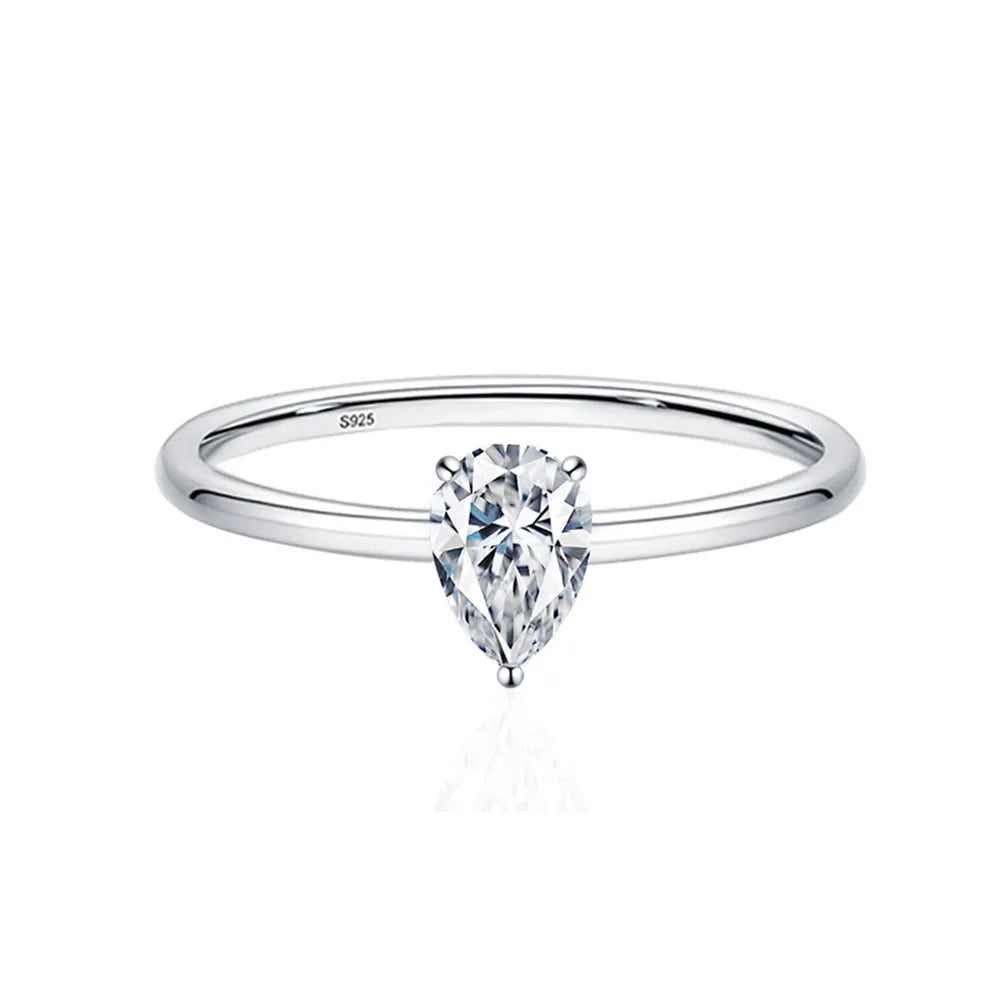 luckacco simple fine rea d color moissanite diamond ring 925 sterling silver party wedding band rings for women engagement jewelry