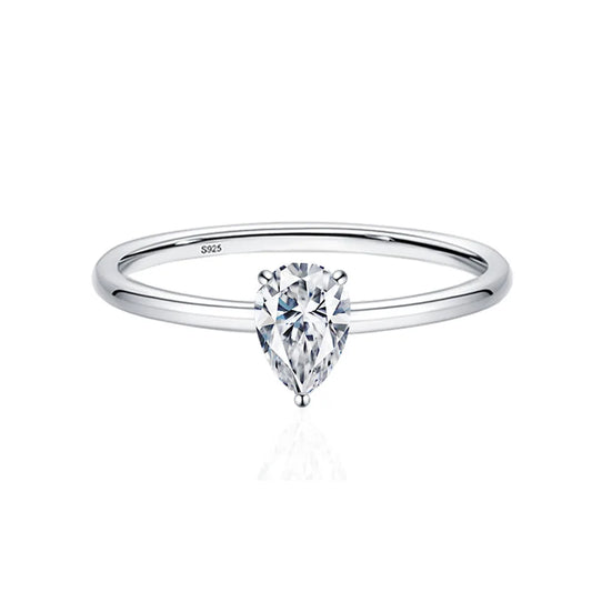 Luckacco Simple Fine Rea D Color Moissanite Diamond Ring 925 Sterling Silver Party Wedding Band Rings for Women Engagement Jewelry