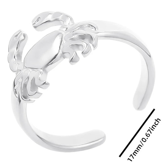Luckacco 1pc Stylish Marine Jewelry Ocean Sea Animals Conch Starfish Shell Ring Stainless Steel Jellyfish Scallop Rings Women Charm Gift