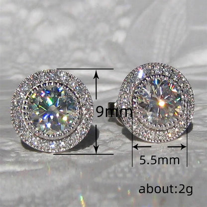 Luckacco Acupressure Slimming Earrings Delicate Weight Loss Stud Earrings for Women Cubic Zirconia Versatile Lymphatic Earring Jewelry