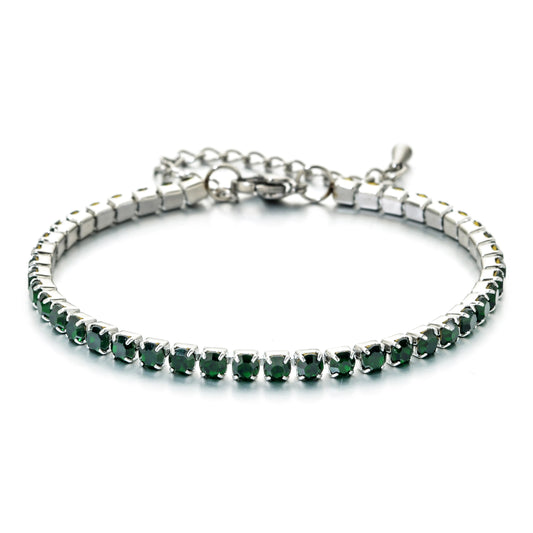 Luckacco shop's pick 3mm Micro Pave Zircon Tennis Bracelet for Women New Men Bracelet Homme Stainless Steel Jewelry Accessories