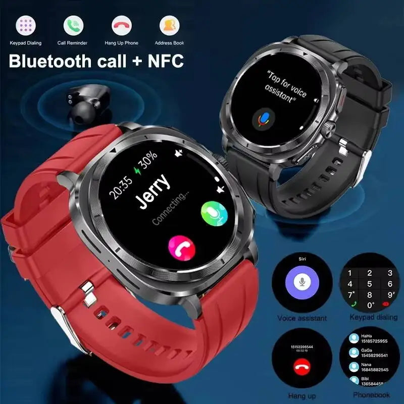 luckacco 2025 new high-end health care watch 7 ultra smart watch men ecg+ppg uric acid blood lipids body analysis bt call nfc smartwatchs