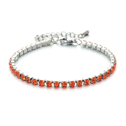 Luckacco shop's pick 3mm Micro Pave Zircon Tennis Bracelet for Women New Men Bracelet Homme Stainless Steel Jewelry Accessories