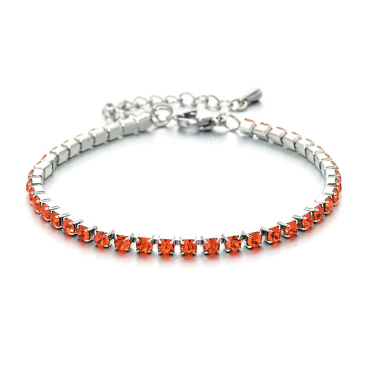 Luckacco shop's pick 3mm Micro Pave Zircon Tennis Bracelet for Women New Men Bracelet Homme Stainless Steel Jewelry Accessories