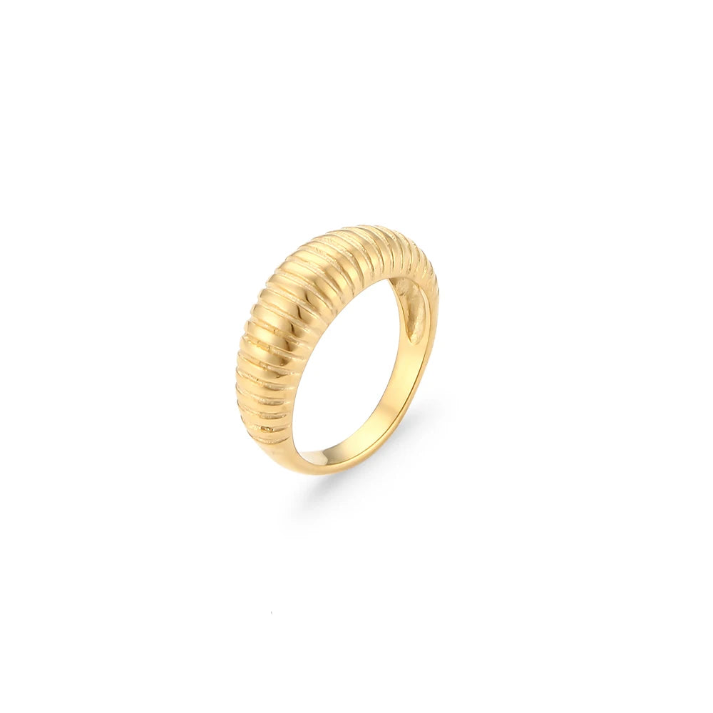 luckacco e.b.belle stainless steel fine polished wide large heart finger rings stainless steel hypoallergenic rings for female jewellery