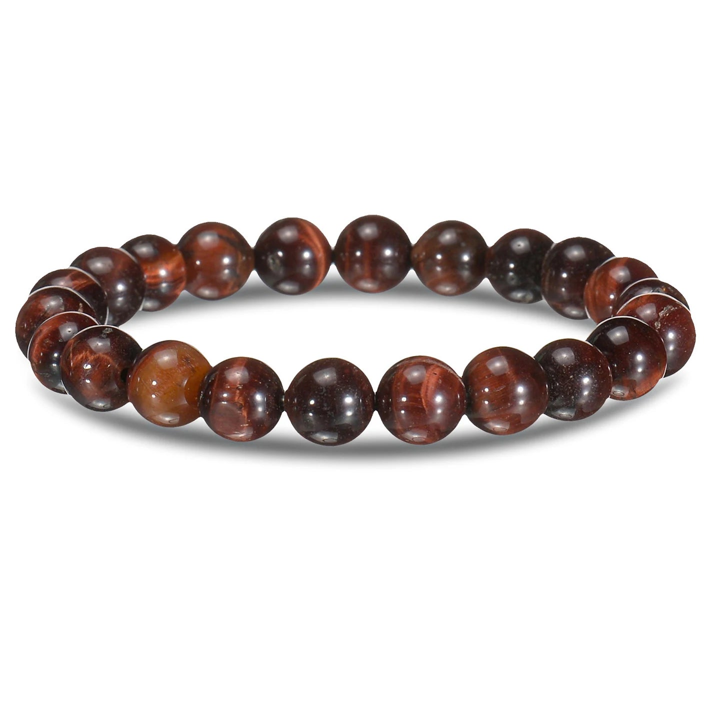 luckacco brown beaded bracelet natural stone lava tiger eye black red matte healing beads bangle stretch charm yoga for women men jewelry