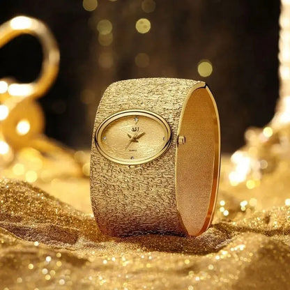 Luckacco ASJ Women's Bracelet Watch reloj mujer Gold Luxury Bark Pattern Simple watch for women relojes para damas