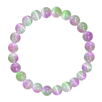 Luckacco 1pc/Pink and purple cat's eye bracelet symbolizes wealth and prosperity. A jewelry gift for women, perfect for all seasons.