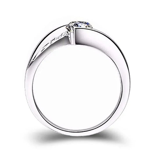 Luckacco 2024 Cute Female Small Round Zircon Stone Ring Vintage Silver Color Wedding Jewelry Promise Crystal Engagement Rings For Women