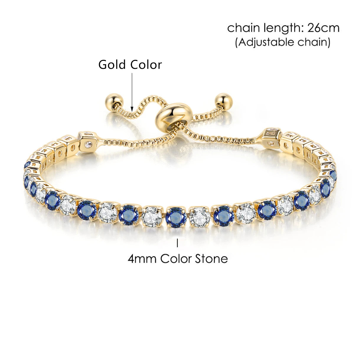 luckacco adjustable multicolor tennis bracelets for women ladies wedding rainbow colorful zircon charm bracelet hand chain jewelry dzh043