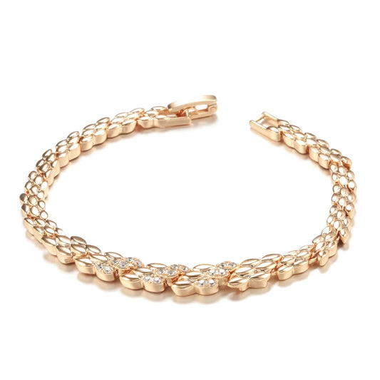 Luckacco Kinel Fashion 585 Rose Gold Color Bracelet For Women Luxury Natural Zircon Bride Fine Wedding Daily Fine Jewelry 2022 New