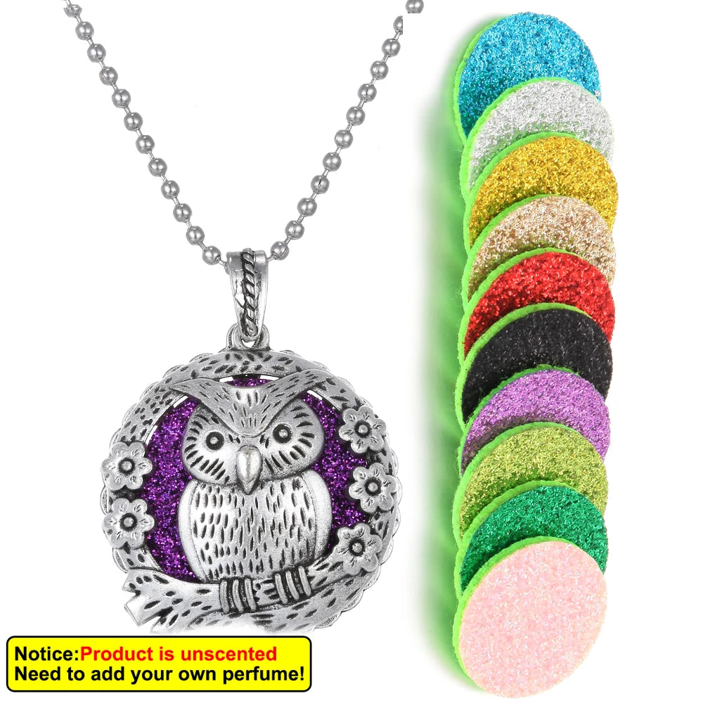 luckacco new aroma kaleidoscope retro necklace antique locket pendant magnetic perfume essential oil diffuser locket aromatherapy jewelry
