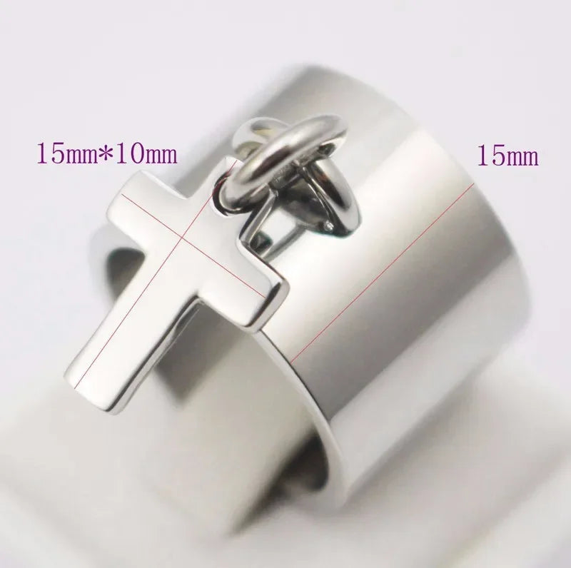 luckacco oval geometric pendant ring women fashion jewelry stainless steel o charm finger ring size 7 10 11 6 9 8