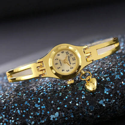 Luckacco Women Bracelet Watch Mujer Golden Relojes Small Dial Quartz Leisure Popular Wristwatch Hour Female Ladies Elegant Relogio Clock