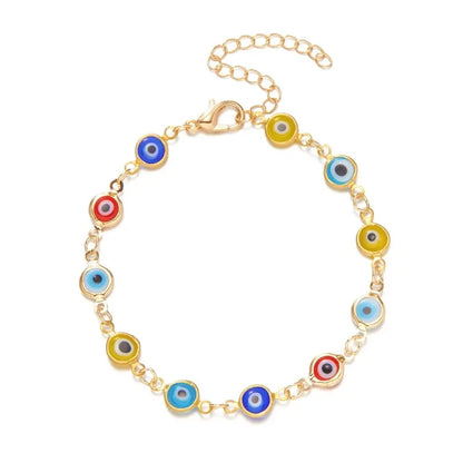 Luckacco Lucky Turkey Evil Eye Bracelet For Women Men Colorful Red Blue Eye Adjustable Metal Chain Bangles Good Luck Wealth Jewelry Gifts