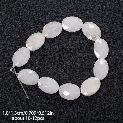 Luckacco AAA Natural Stone Multicolor Faceted Oval Stone Beads 18x13mm Loose Spacer Beads For Jewelry Making DIY Necklace Earrings Gifts