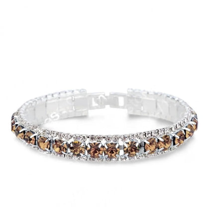 Luckacco New Arrival  925 Sterling Silver Silve Women Classic Jewelry Holiday Gift  Clear Red Cubic Zircon Bracelet& Bangle