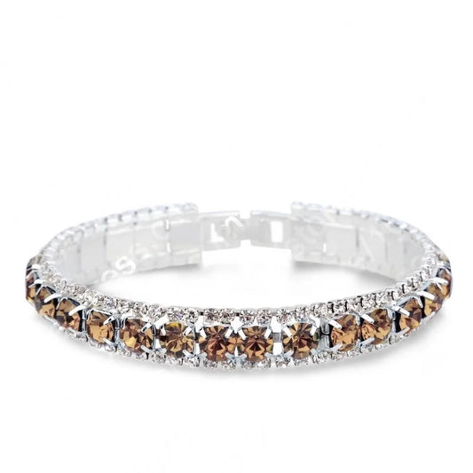 Luckacco New Arrival  925 Sterling Silver Silve Women Classic Jewelry Holiday Gift  Clear Red Cubic Zircon Bracelet& Bangle