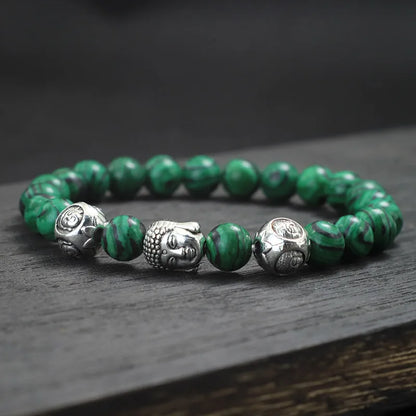 Luckacco Minimalist Men Bracelet Natural 8mm Stone Vintage Buddha Braclet Homme Meditation Yoga Jewelry Lava Tiger Eyes Beaded Braslet
