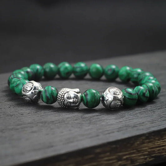 Luckacco Minimalist Men Bracelet Natural 8mm Stone Vintage Buddha Braclet Homme Meditation Yoga Jewelry Lava Tiger Eyes Beaded Braslet