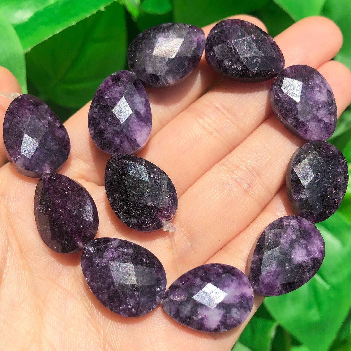 luckacco natural faceted amethysts labradorite aventurine tiger eye water drop shape stone beads diy charm for jewelry making bracelet