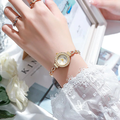 Luckacco Fashion Rhinestone Women Watch Ladies Bracelet Quartz Watches Clock Relogio