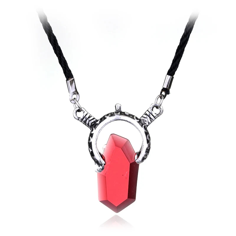 luckacco dmc devil maycry pendant necklace devil hunter dante perfect amulet red crystal necklaces for women men choker jewelry