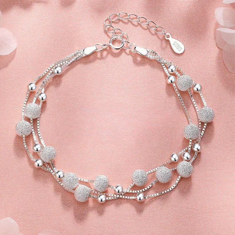 luckacco new 925 sterling silver bracelet pearls knots bracelet for women fashion heart pearls bracelet  luxury jewelry accessories gift