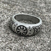 Luckacco Nostalgia Kolovrat Amulet Symbol Slavic Mens Signet Rings Goth Wicca Vintage Ring