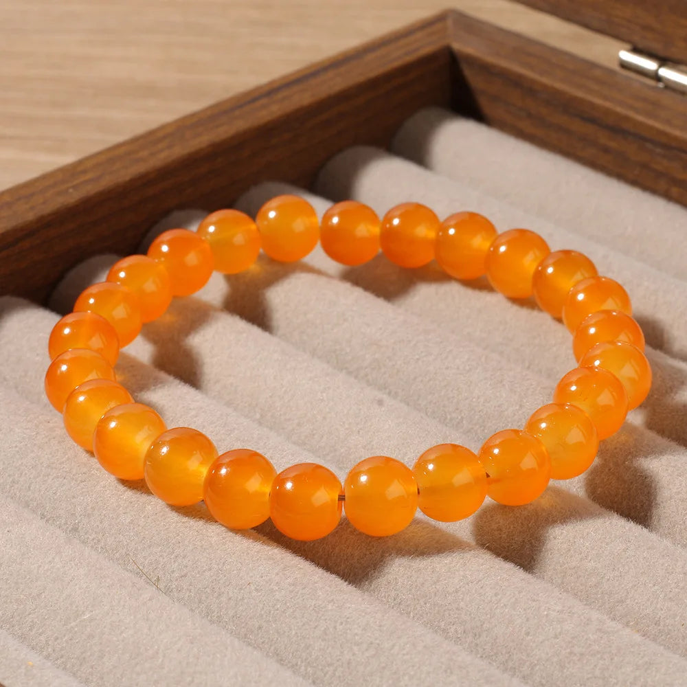 luckacco exquisite orange crystal beaded bracelet - handmade - unisex - the best gift for lovers, friends, and family