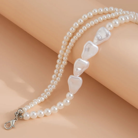 Luckacco 3pcs/Set Boho Elegant Multilayer White Imitation Pearl Chain Bracelet Accessories For Women Wedding Vacation Gift Jewelry B061