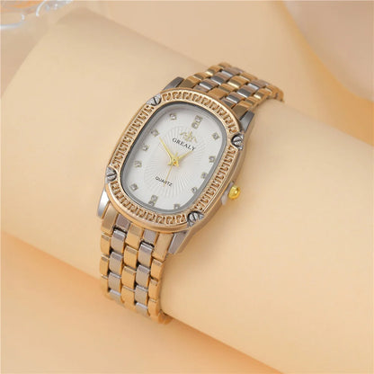 Luckacco Luxury 2025 Women's Simple Quartz Watch Casual Green Diamond Set design Female Dress stainless steel bracelet clock Watches