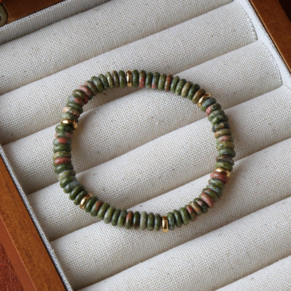 Luckacco Summer Cool Elastic Bracelet Color Beads Dopamine Girl Versatile Natural Stone Bead Trend 2024 New