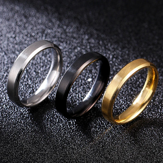 Luckacco 4-8mm Dull Polish Silver Color Titanium Ring For Men and Women Personalized Ring Customize Engraved