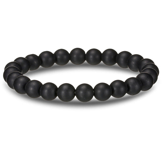 Luckacco Brown Beaded Bracelet Natural Stone Lava Tiger Eye Black Red Matte Healing Beads Bangle Stretch Charm Yoga For Women Men Jewelry