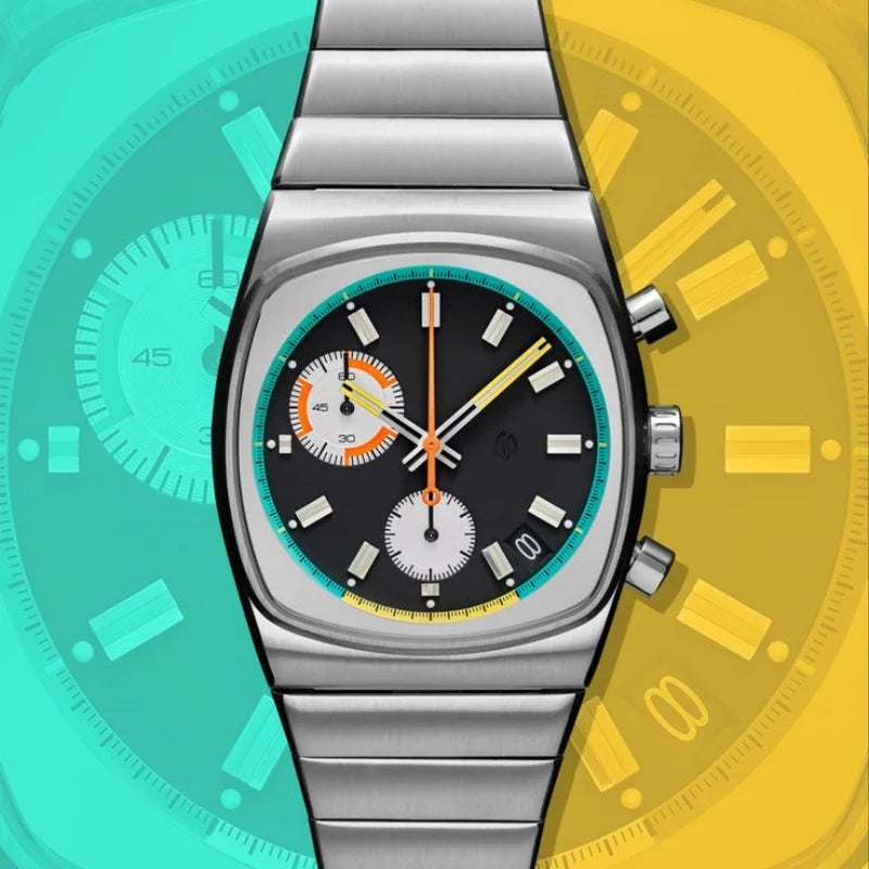 luckacco ciloa man high quality quartz watches for men retro automatic movement steeldive male stainless steel waterproof watch men's