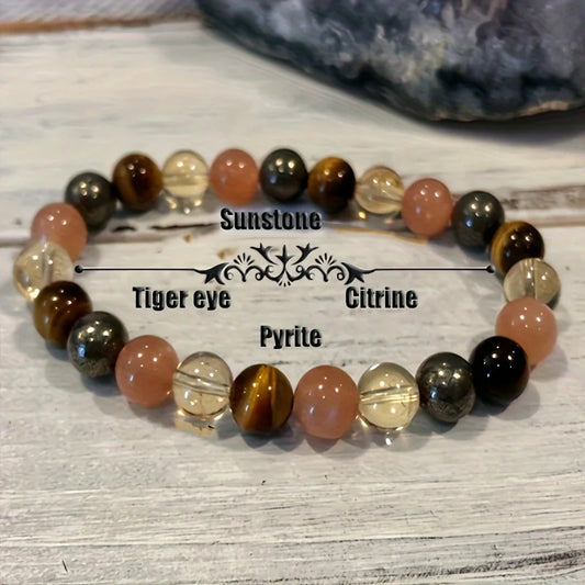 Luckacco Boho multicolor stone bead patchwork bracelet perfect jewelry gift for him