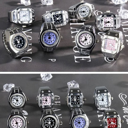 Luckacco 1PCS New Finger Watch Men's and Women's Quartz Watch Mini niche Finger Watch Can Watchs Time True Watchs Ring Watchs Trend