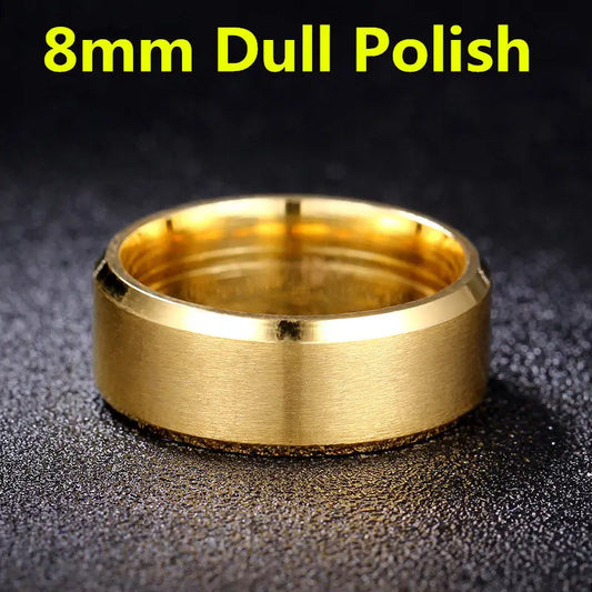 Luckacco 4-8mm Dull Polish Silver Color Titanium Ring For Men and Women Personalized Ring Customize Engraved