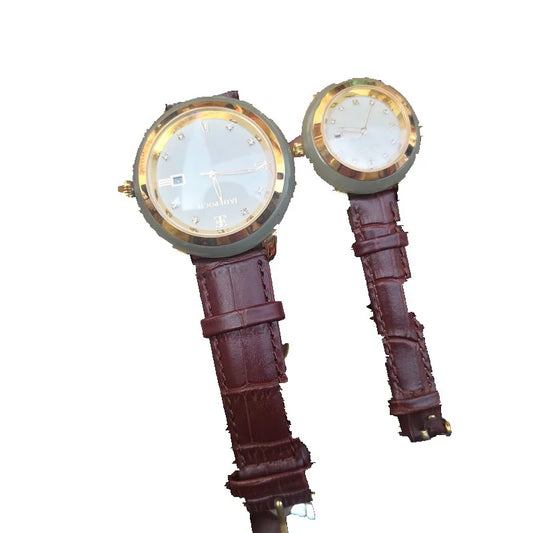 Luckacco Natural Green Men'S And Women'S Hetian White Jade Watch