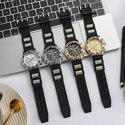 Luckacco Fashion Large Dial Men’s Watch Casual Silicone Band Analog Quartz Wrist Watch Man Sports Watches Reloj Hombre