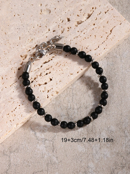 Luckacco Pulseras Hombre Natural Stone Man Beaded Bracelets Homme lapis lazuli Phoenix Stone Men's Bracelets For Men Fathers Day Gifts
