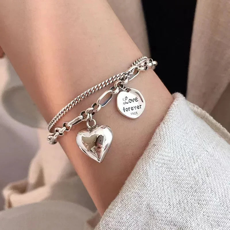 luckacco silver color stainless steel colorfast bracelets skyful star bracelet set for women fashion light luxury jewelry gifts