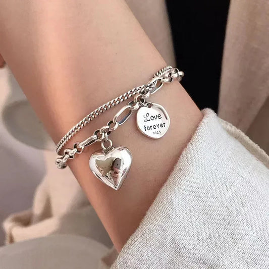 Luckacco Silver Color Stainless Steel Colorfast Bracelets Skyful Star Bracelet Set for Women Fashion Light Luxury Jewelry Gifts