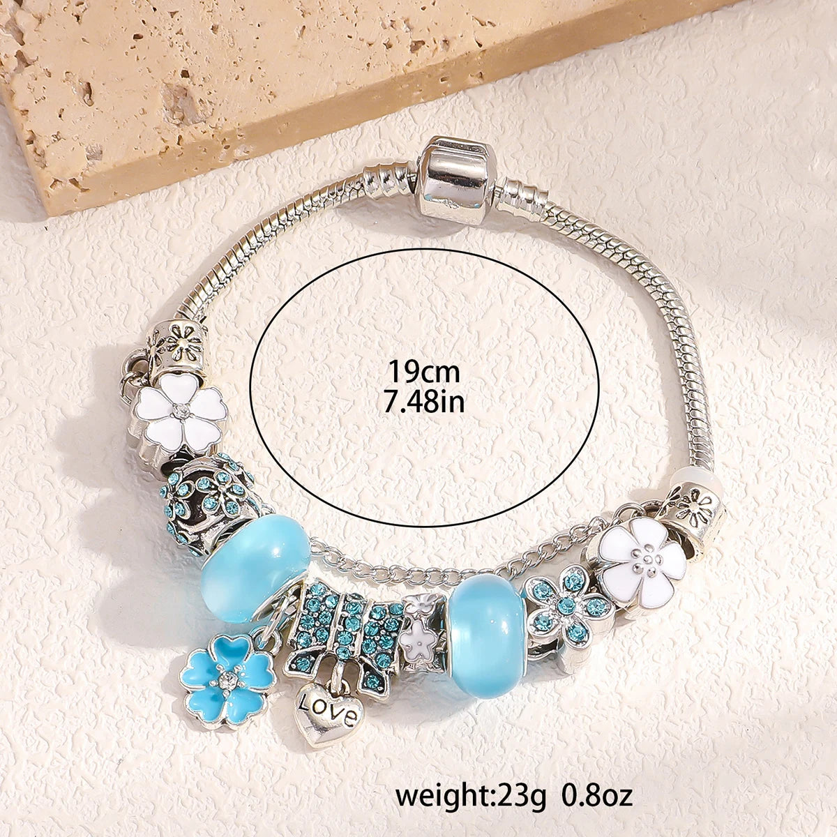 luckacco 1 best-selling bracelet trendy diy boutique glass inlaid diamond bracelet with pan family style personalized jewelry bracelet