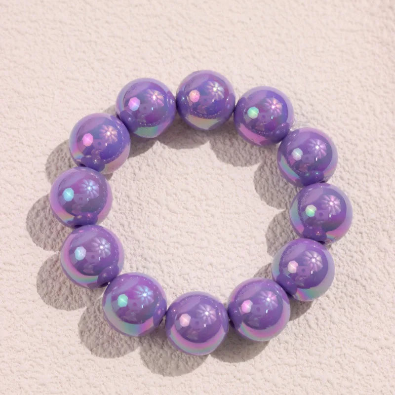luckacco european and american contrasting color laser beaded resin bracelet