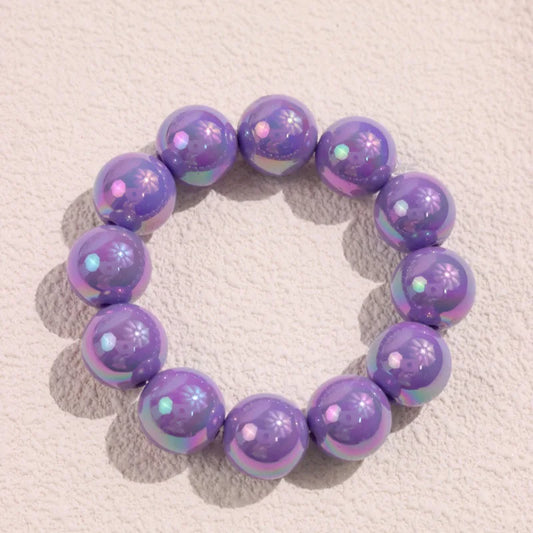 Luckacco European and American contrasting color laser beaded resin bracelet