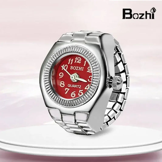 Luckacco Vintage Punk Quartz Finger Watch Ring for Women Men Couple Rings Digital Watches Elastic Stretchy Finger Band Ring Jewelry Clock